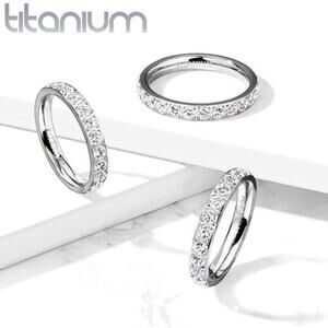 New tituiam‎ CZ eternity ring size 6.5